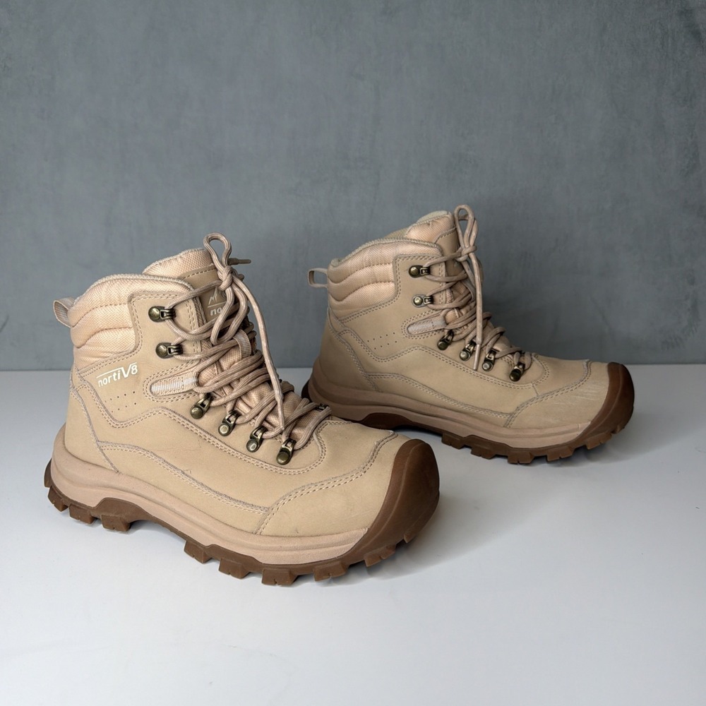 NORTIV 8 Womens Hiking Boots Size 7.5 Tan Waterproof Outdoor Trail SNHB243W